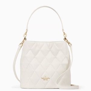Kate Spade white bucket bag. Missing long strap.